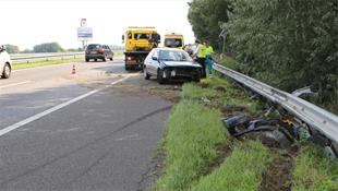 Auto ramt vangrail langs A17 bij Roosendaal, man en hond gewond