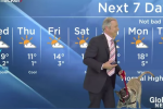 Video: Hond steelt show bij weerbericht op tv